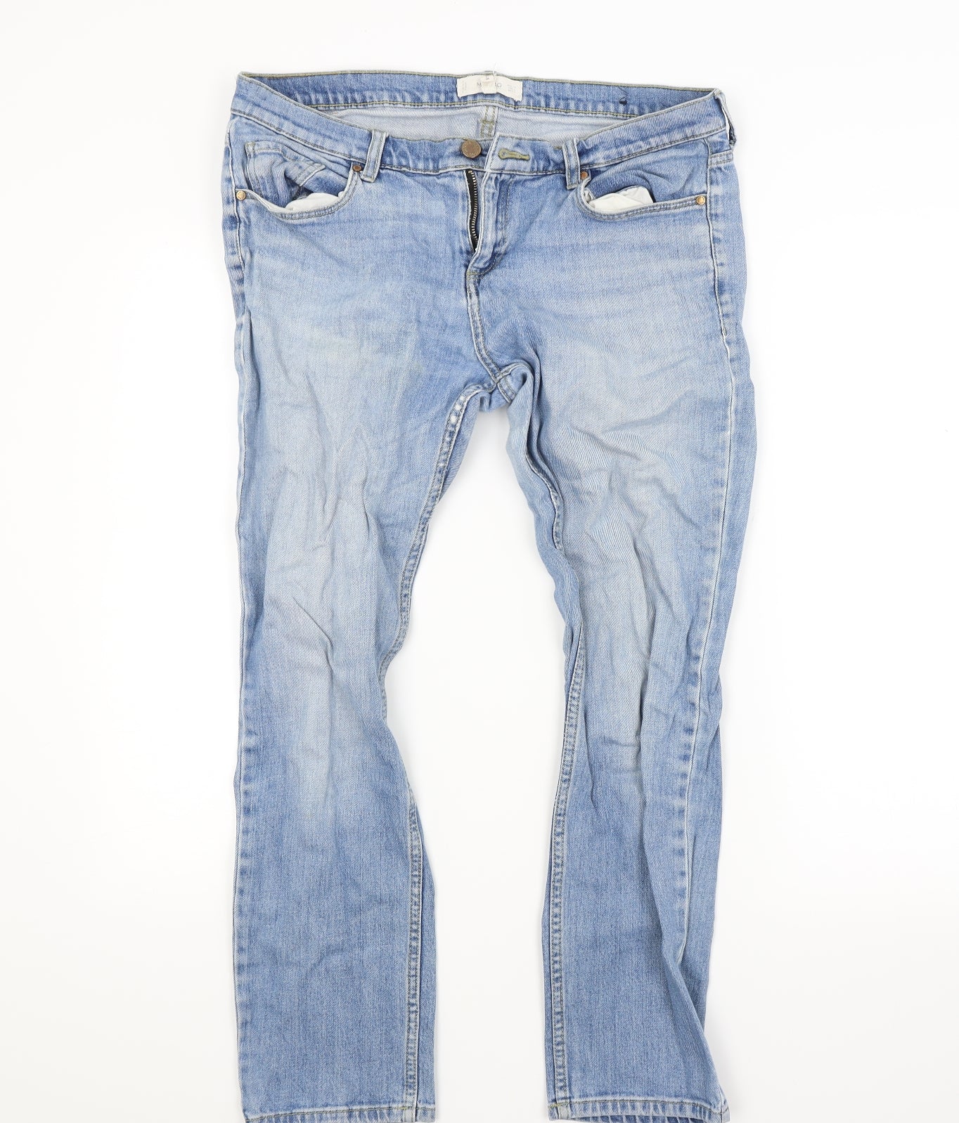 Mango Womens Blue  Denim Skinny Jeans Size 12 L27 in