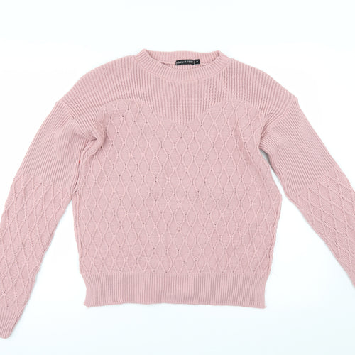I SAW IT FIRST Womens Pink   Pullover Jumper Size M  - side slit