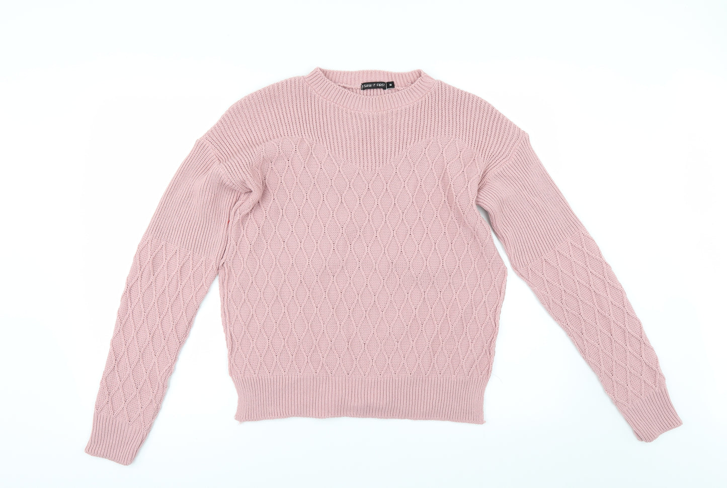 I SAW IT FIRST Womens Pink   Pullover Jumper Size M  - side slit