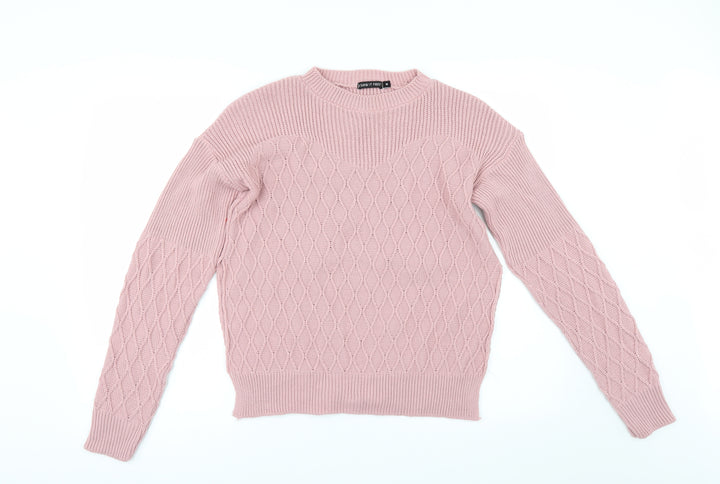 I SAW IT FIRST Womens Pink Pullover Jumper Size M - side slit