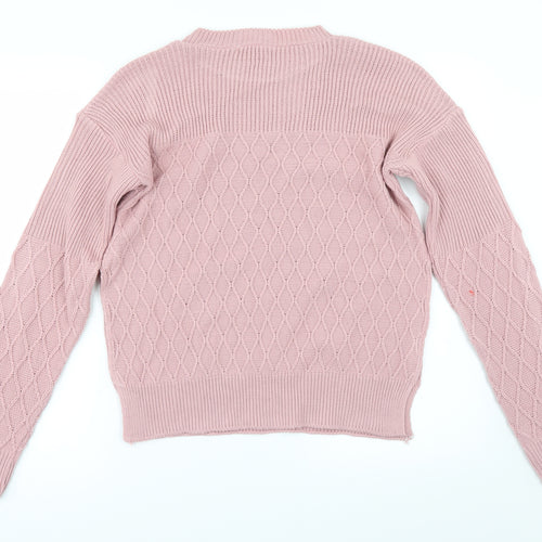 I SAW IT FIRST Womens Pink   Pullover Jumper Size M  - side slit