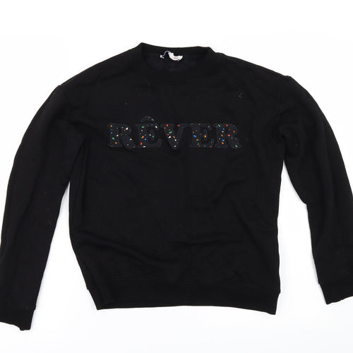 La Petite Francaise Womens Black   Pullover Sweatshirt Size M  - rever