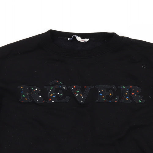 La Petite Francaise Womens Black   Pullover Sweatshirt Size M  - rever