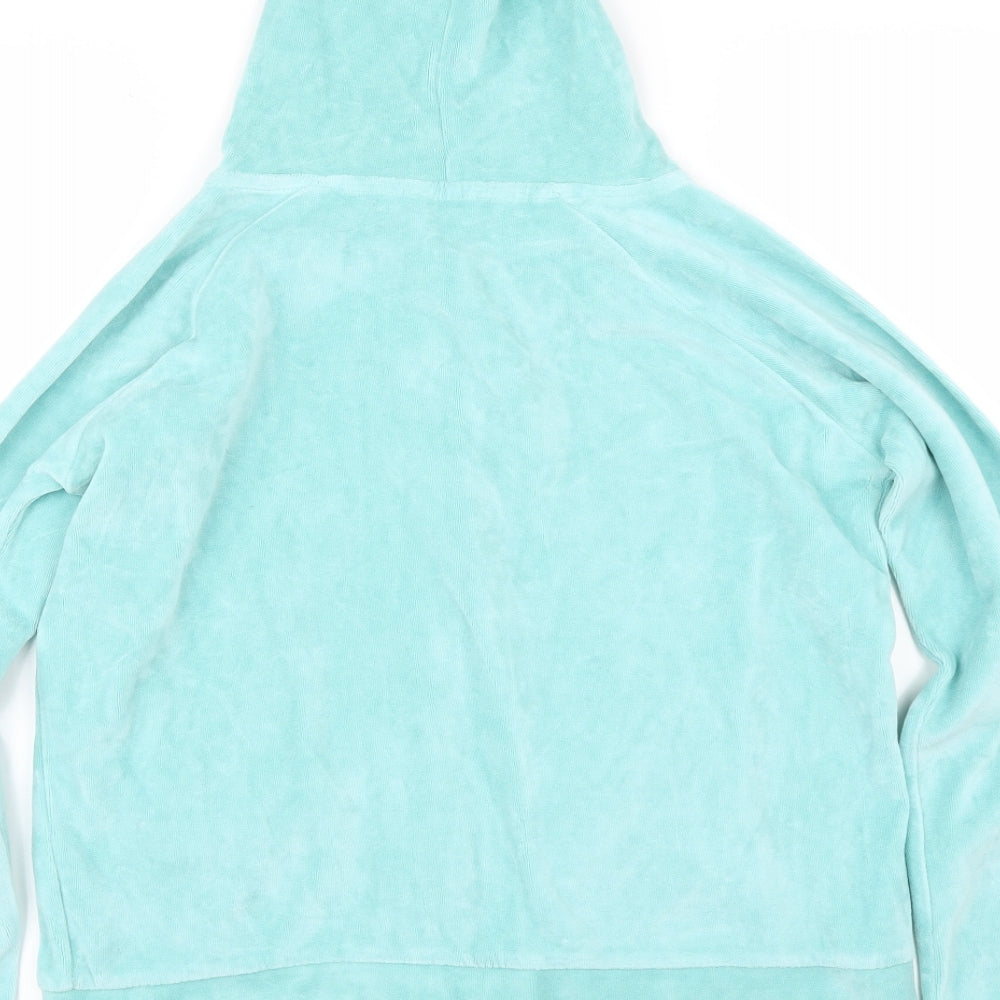 Active Womens Green  Velour Full Zip Hoodie Size 18