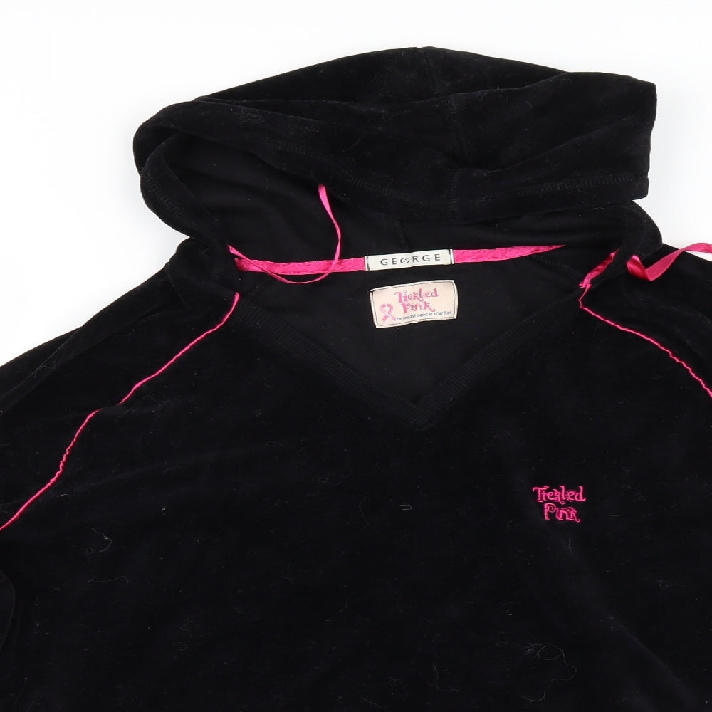 George Womens Black  Velour Pullover Hoodie Size 16  - Tickled Pink