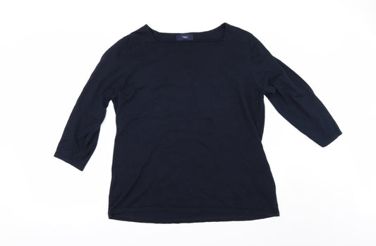 Front view of Next women’s blue jumper, size UK 18