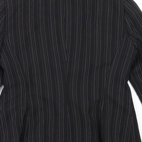 Select Womens Black Striped  Jacket Suit Jacket Size 12