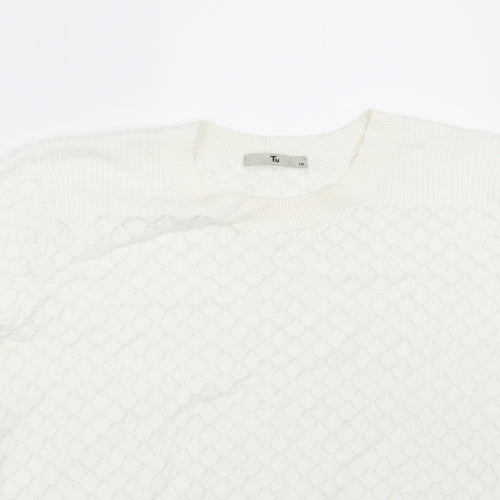TU Womens White   Pullover Jumper Size 10