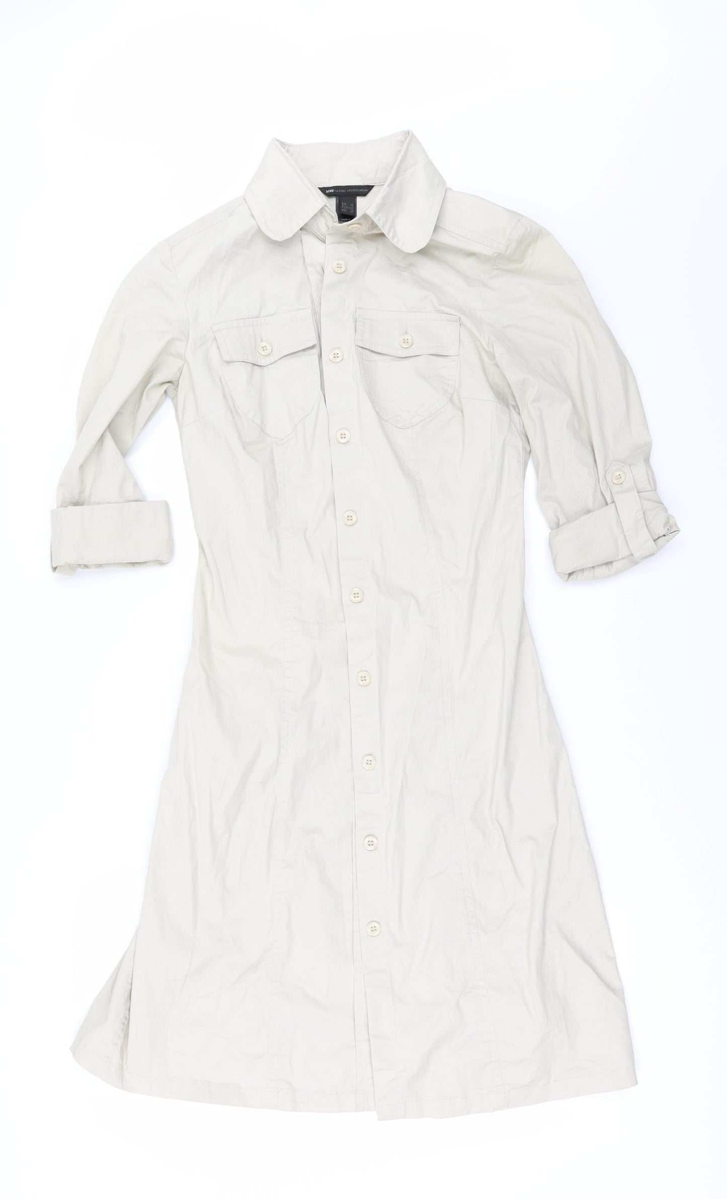 MNG collection Womens Beige   Shirt Dress  Size XS