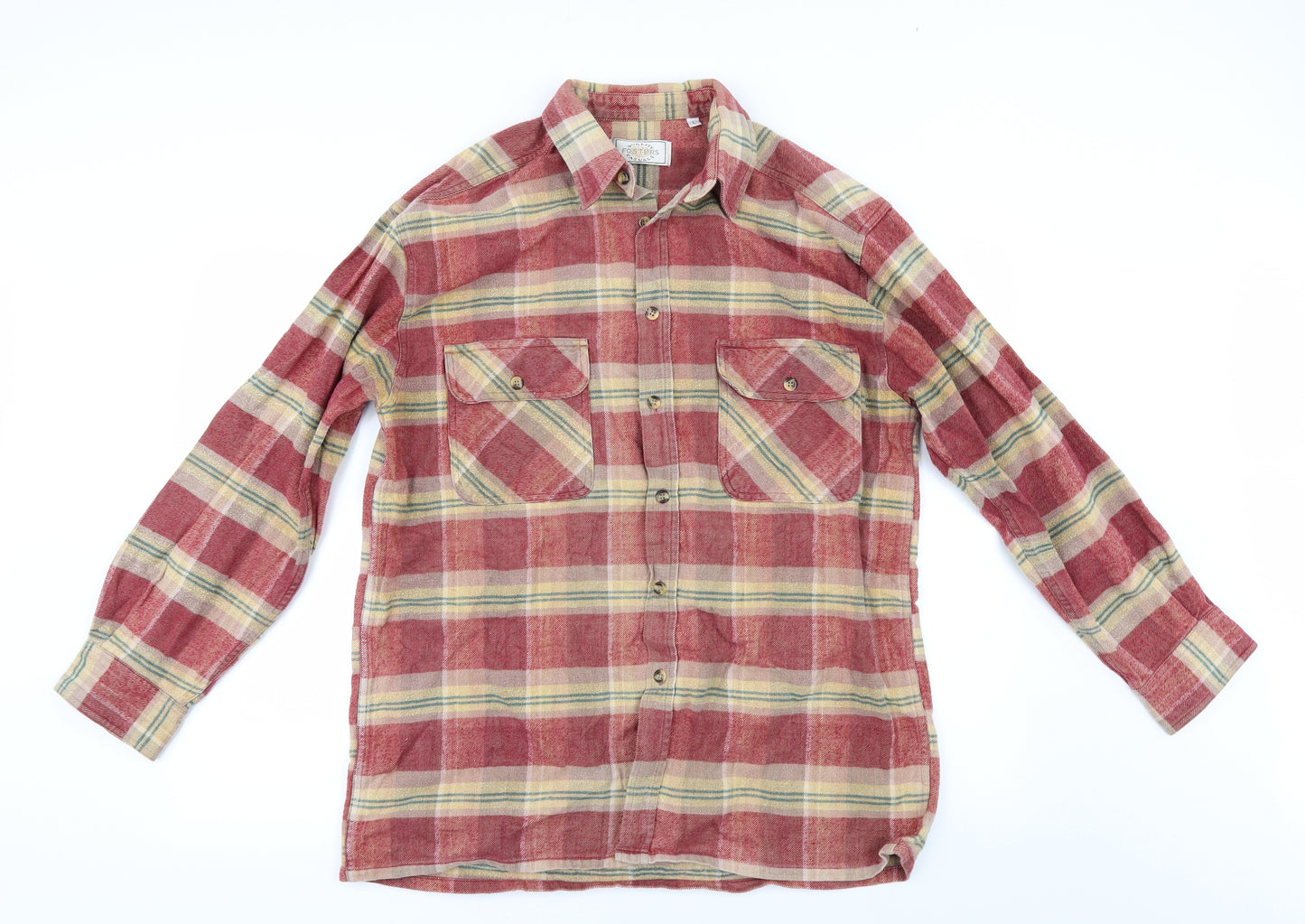Foster's Mens Red Check   Button-Up Size L