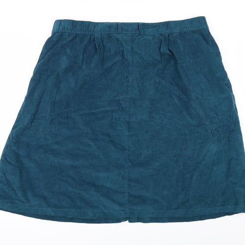Damart Womens Green  Corduroy A-Line Skirt Size 28