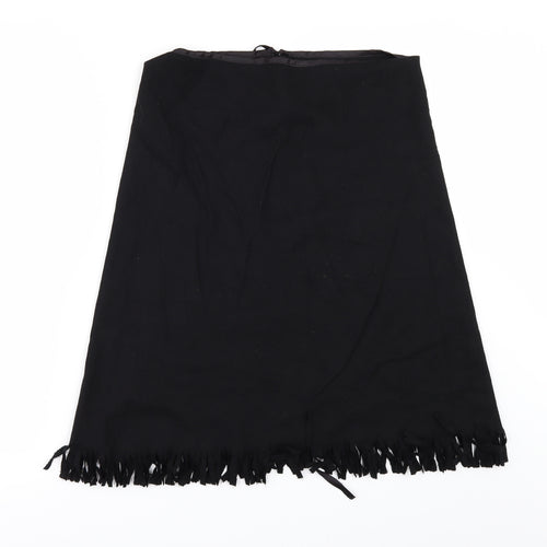 japonica Womens Black   A-Line Skirt Size 12  - fringed