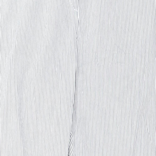 Marks and Spencer Womens White Striped  Trousers  Size 14 L28 in