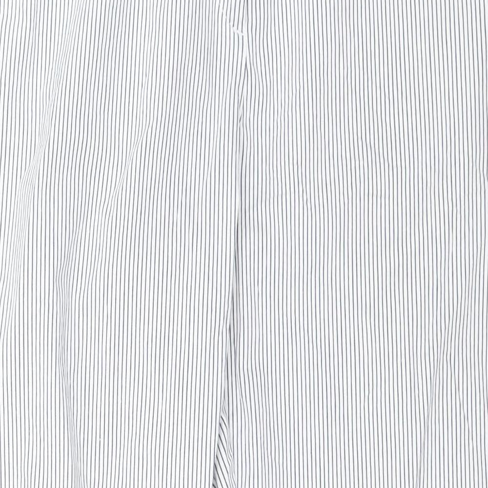 Marks and Spencer Womens White Striped  Trousers  Size 14 L28 in