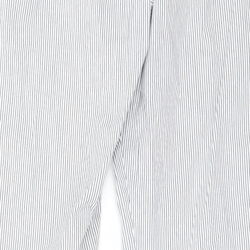 Marks and Spencer Womens White Striped  Trousers  Size 14 L28 in