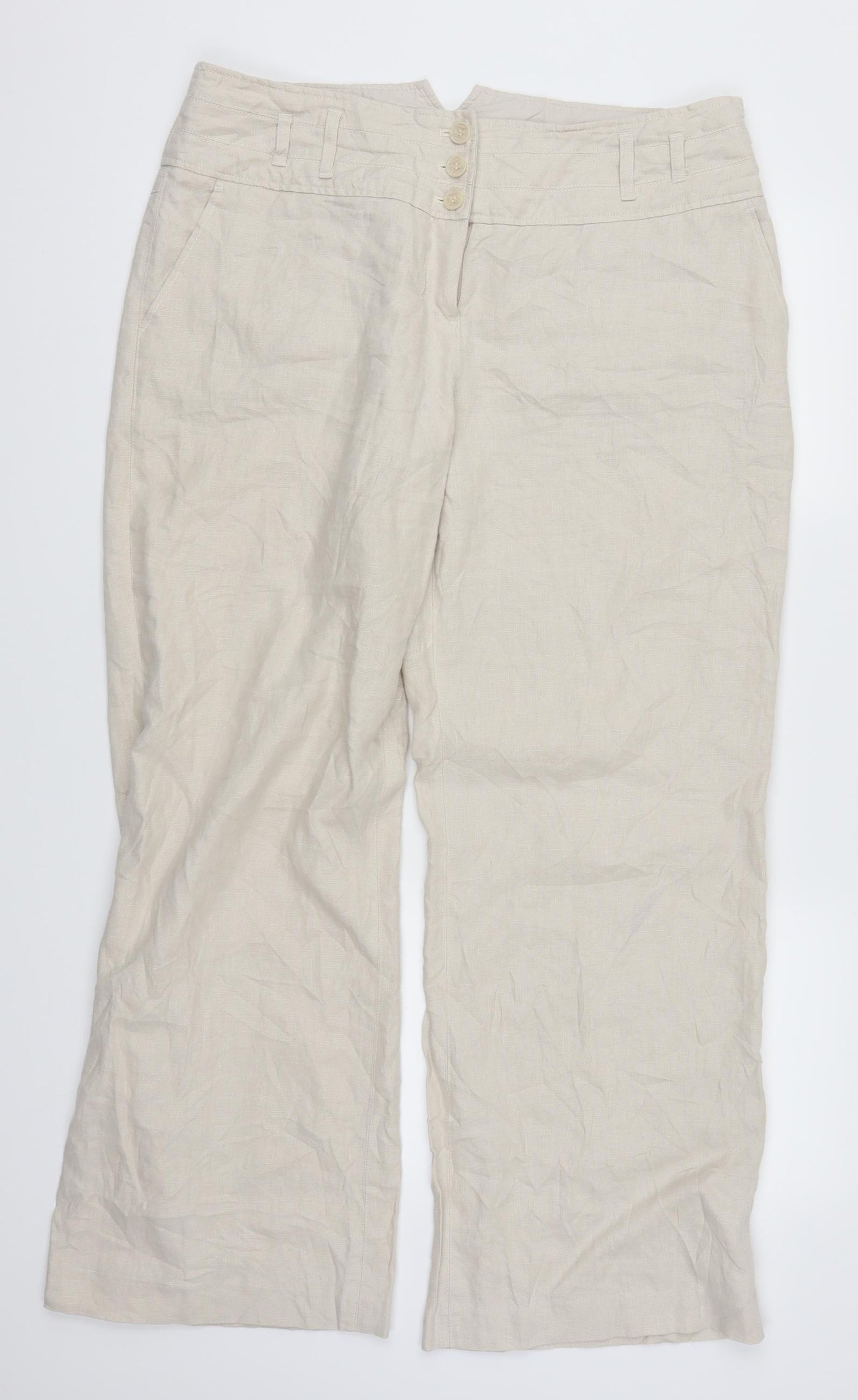 NEXT Womens Beige   Trousers  Size 16 L29.5 in