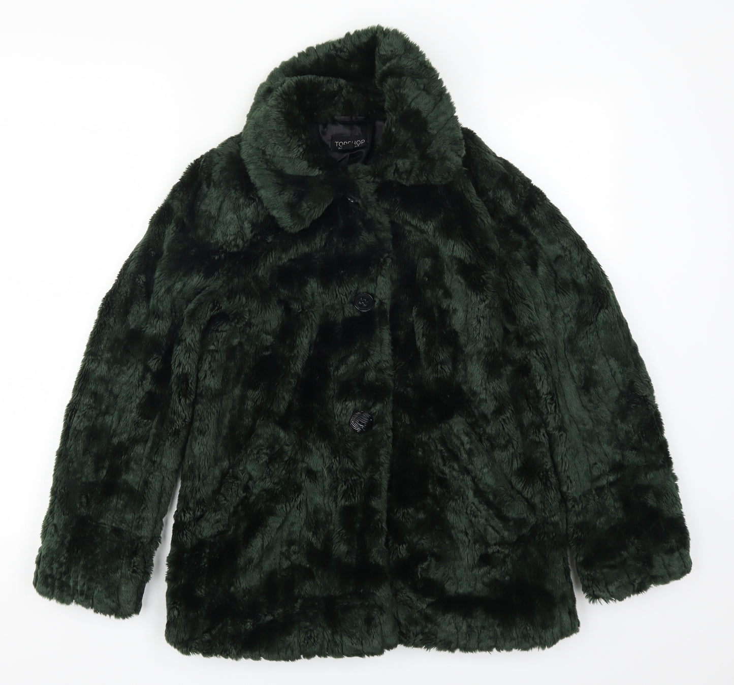 Topshop Womens Green   Overcoat Coat Size 8