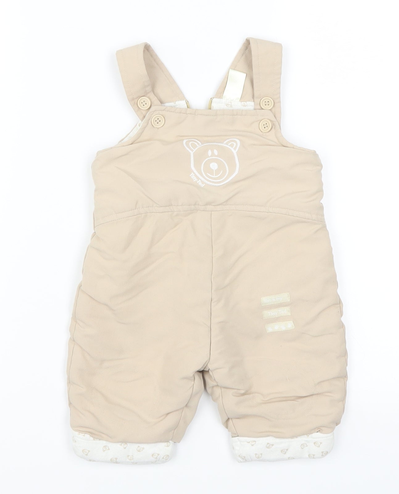 Tiny Ted Baby Beige   Romper One-Piece Size 3-6 Months  - Bear