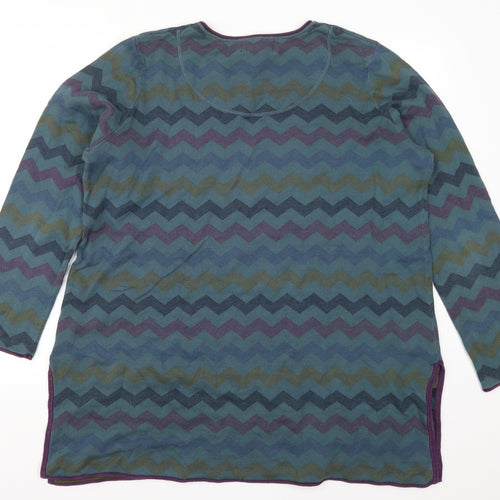 Preworn Womens Blue Geometric  Pullover Jumper Size XL  - Zig Zag