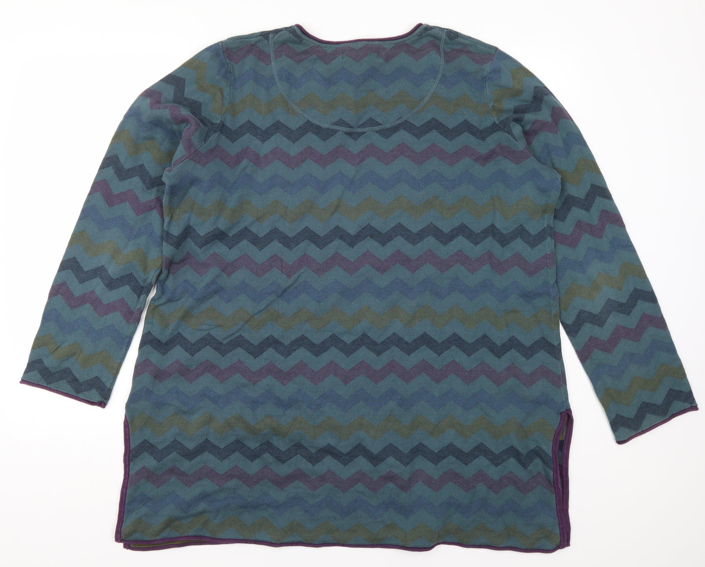Preworn Womens Blue Geometric  Pullover Jumper Size XL  - Zig Zag