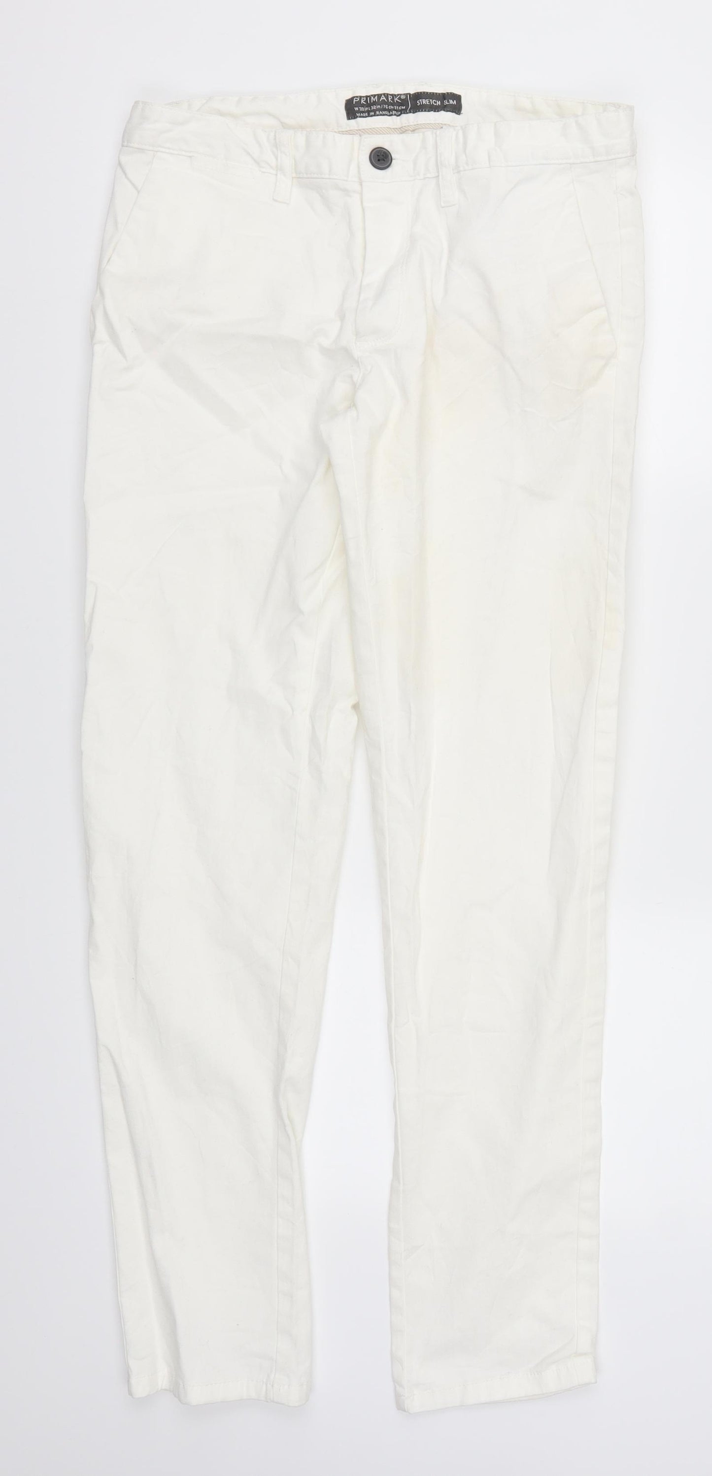 Primark Mens White   Trousers  Size 30 L32 in