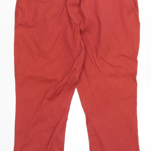 Long Tall Sally Womens Red   Cropped Trousers Size 16 L27 in