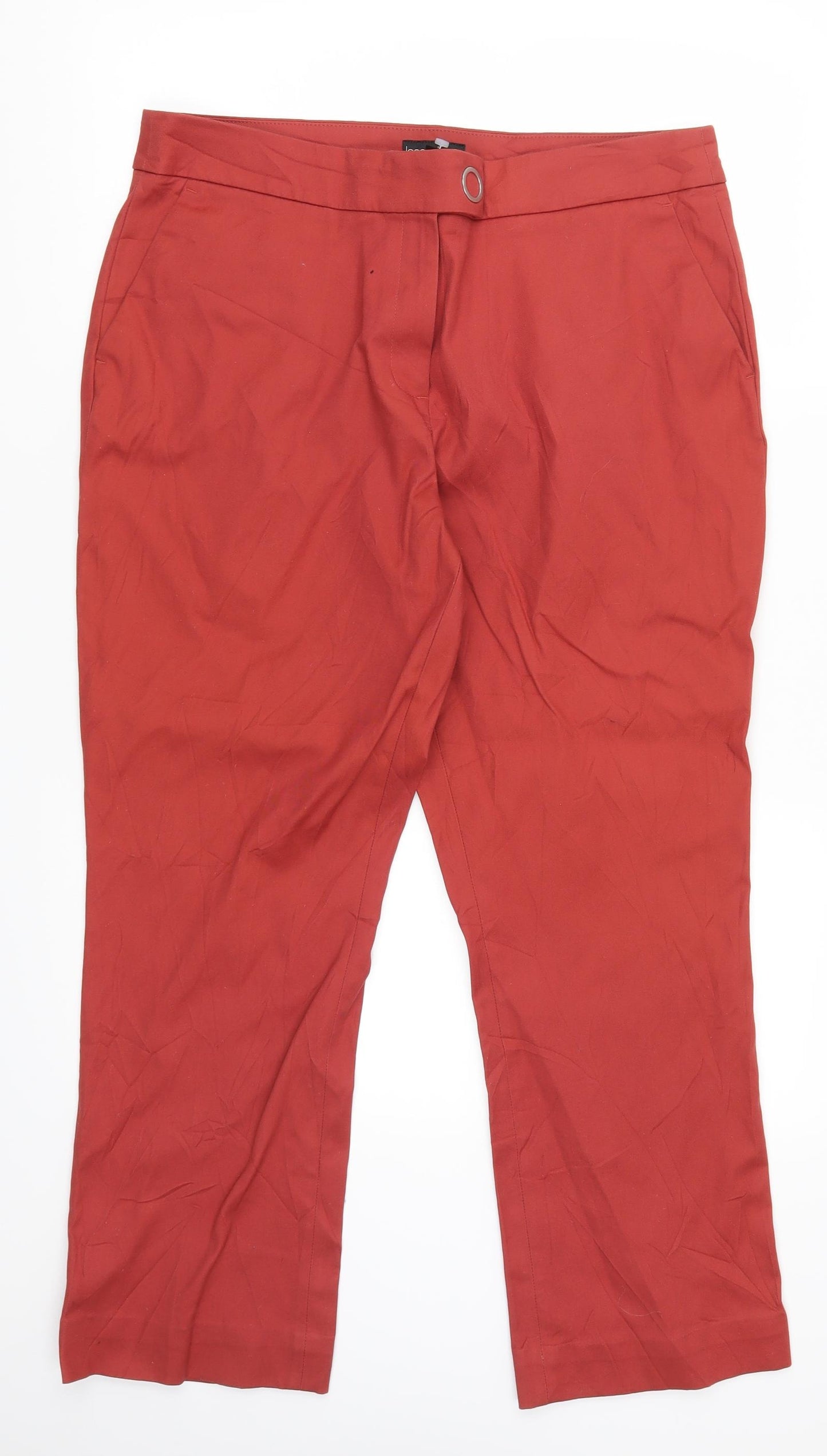 Long Tall Sally Womens Red   Cropped Trousers Size 16 L27 in