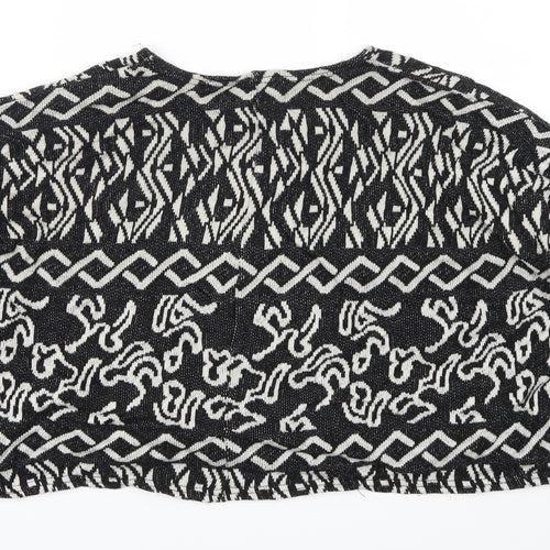 Topshop Womens Black Geometric  Pullover Jumper Size 10