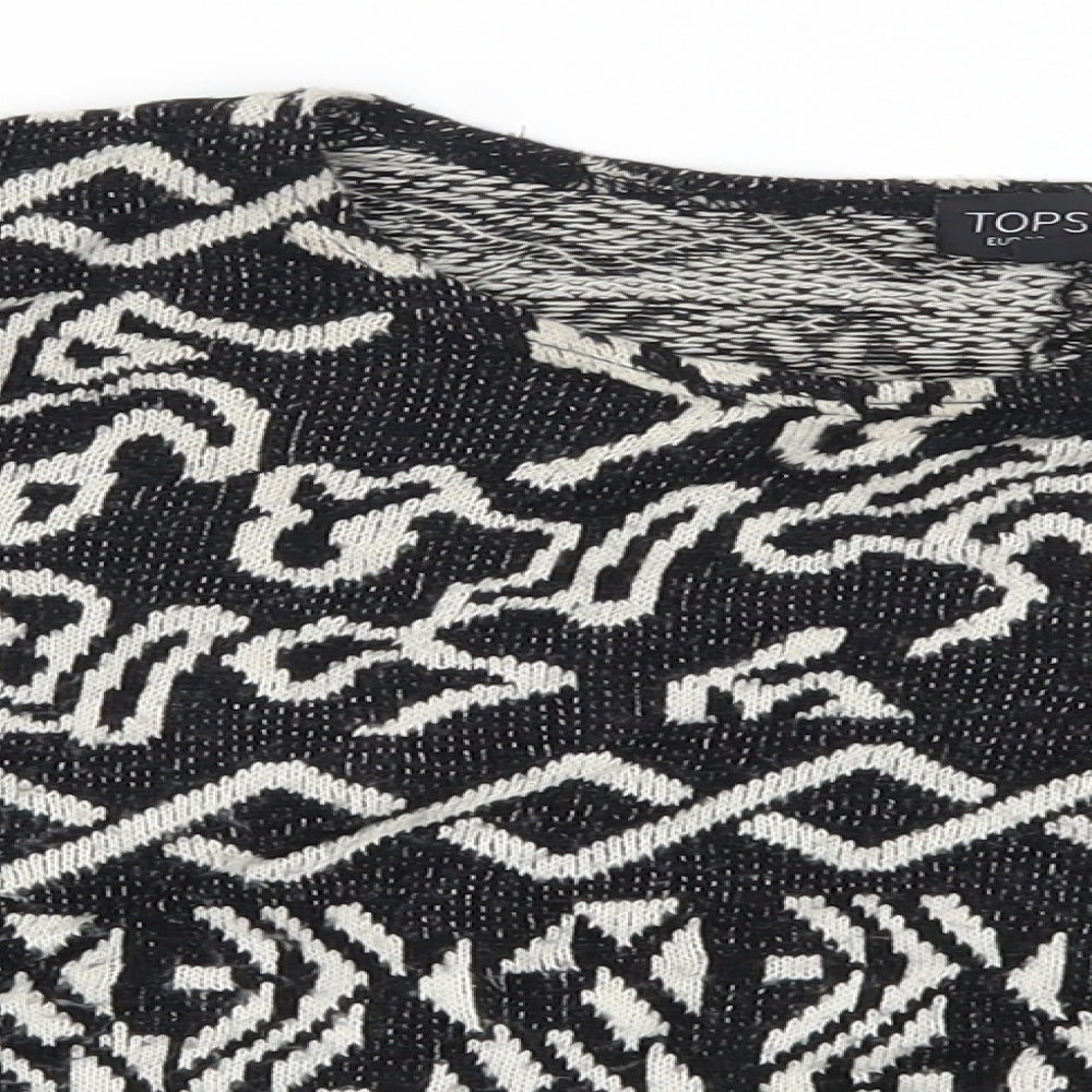 Topshop Womens Black Geometric  Pullover Jumper Size 10