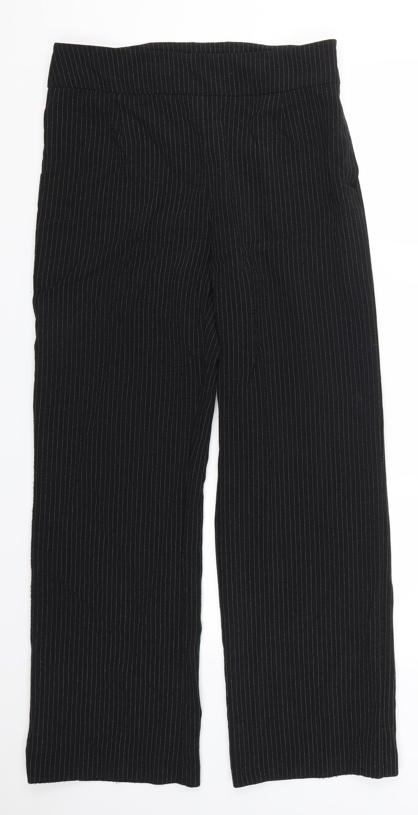 Preworn Womens Black Striped  Trousers  Size 30 in L29 in