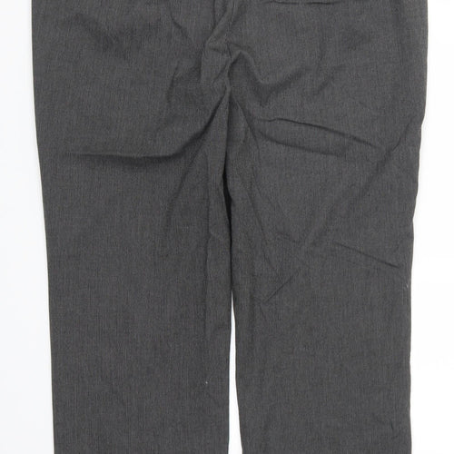 Marks and Spencer Womens Grey Houndstooth  Trousers  Size 14 L28 in