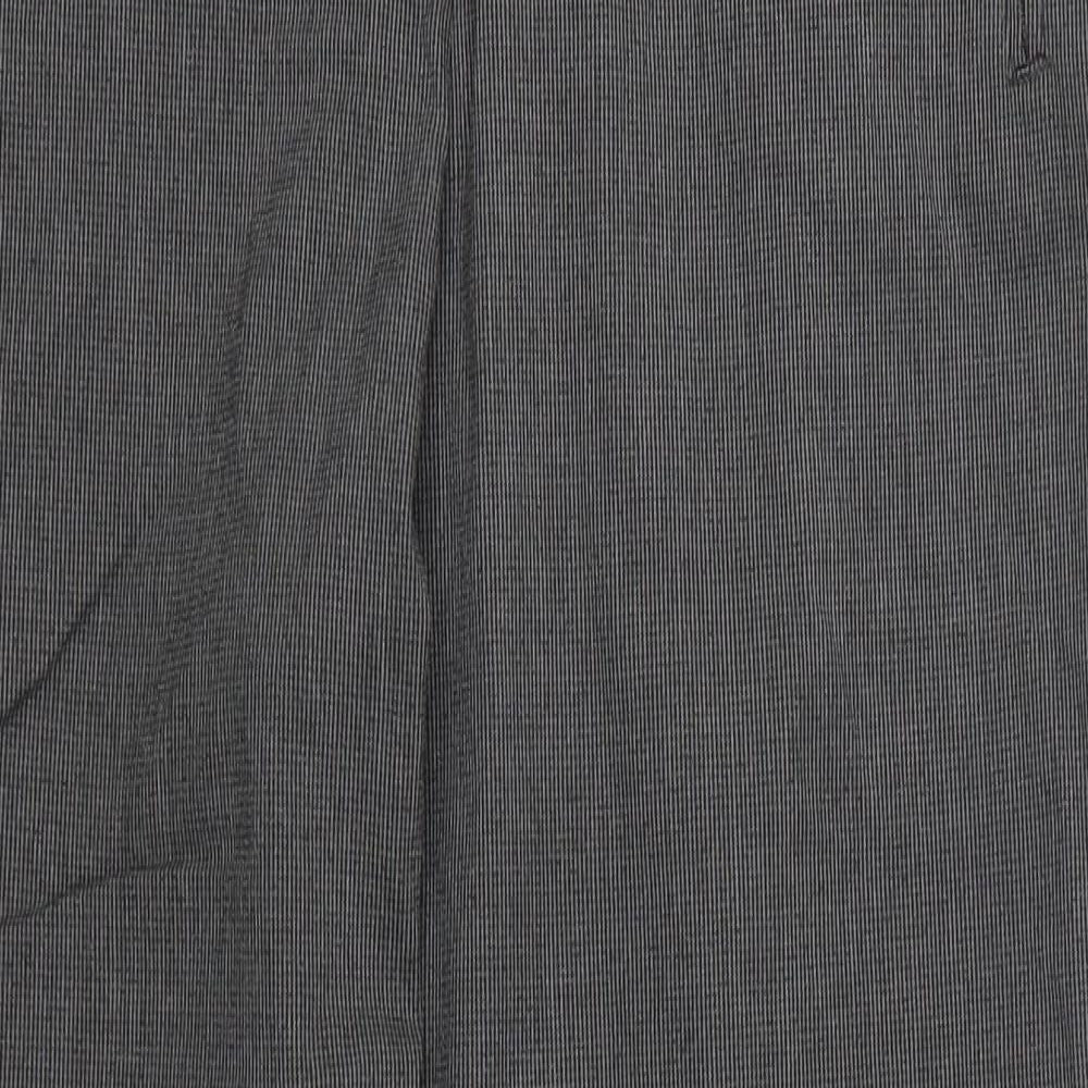 Marks and Spencer Womens Grey Houndstooth  Trousers  Size 14 L28 in