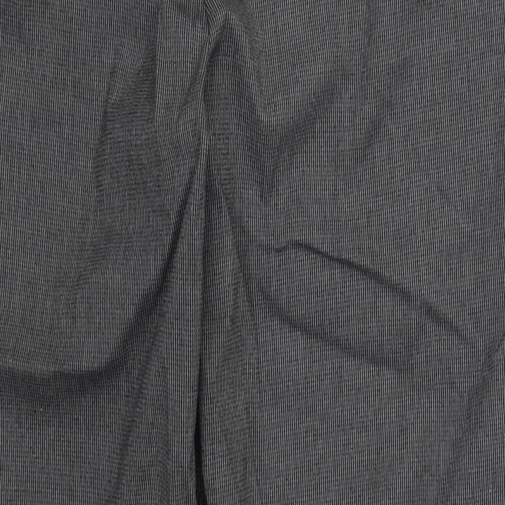 Marks and Spencer Womens Grey Houndstooth  Trousers  Size 14 L28 in