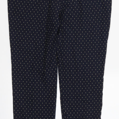 Bonmarché Womens Blue Geometric  Trousers  Size 10 L26 in