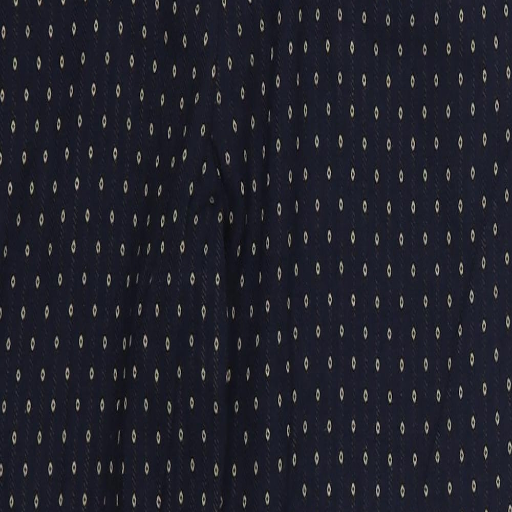 Bonmarché Womens Blue Geometric  Trousers  Size 10 L26 in