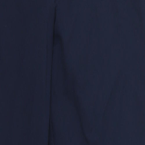 Marks and Spencer Womens Blue Striped  Trousers  Size 10 L28 in - Red Side Stripe