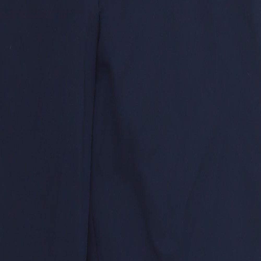 Marks and Spencer Womens Blue Striped  Trousers  Size 10 L28 in - Red Side Stripe