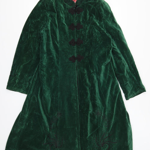 Nomads Womens Green Floral  Overcoat Coat Size L
