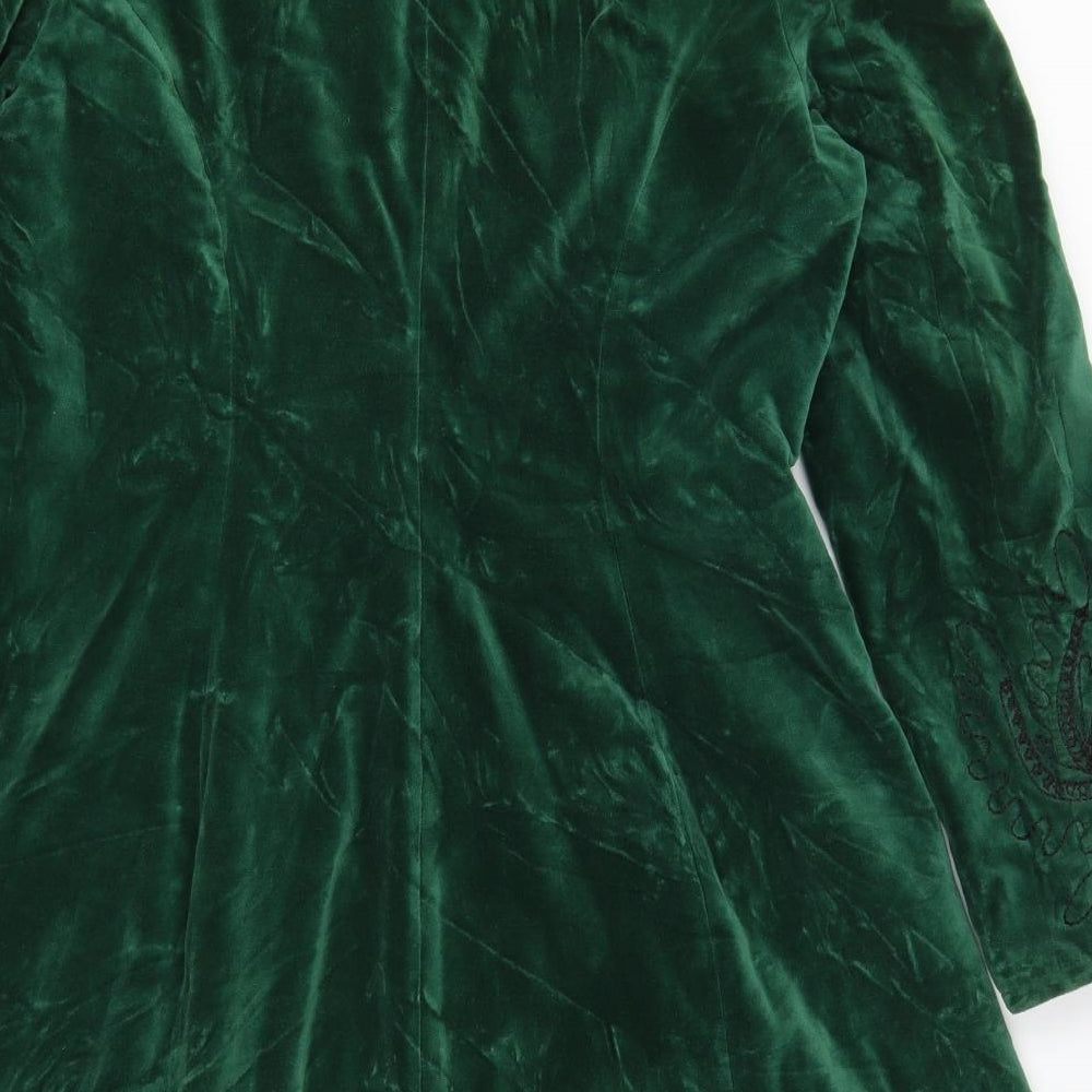 Nomads Womens Green Floral  Overcoat Coat Size L