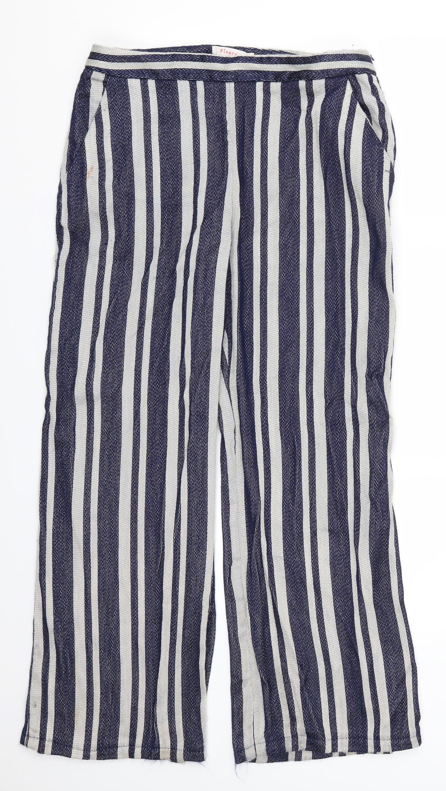 Finery Womens Blue Striped  Trousers  Size 12 L26 in