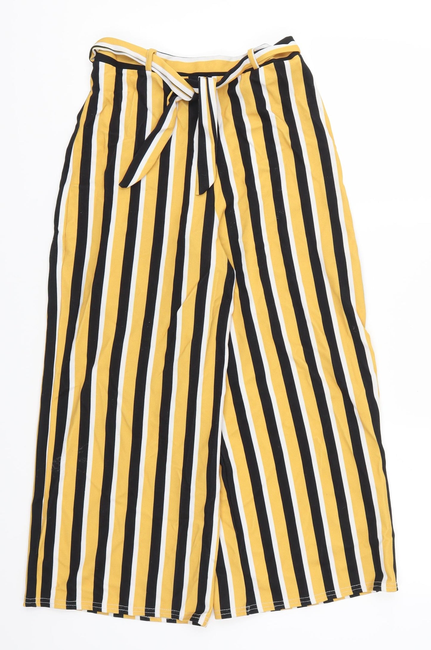 New Look Girls Yellow Striped  Cropped Trousers Size 14-15 Years