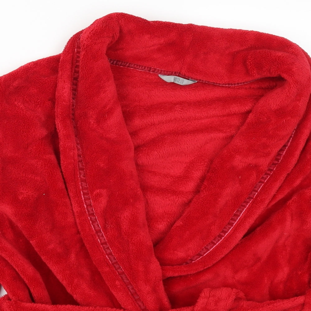 Marks and Spencer Womens Red Solid  Kimono Robe Size 12