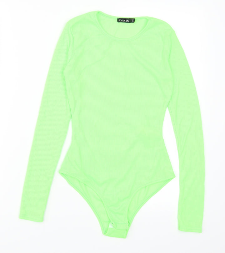 Boohoo Womens Green Bodysuit One-Piece Size 6