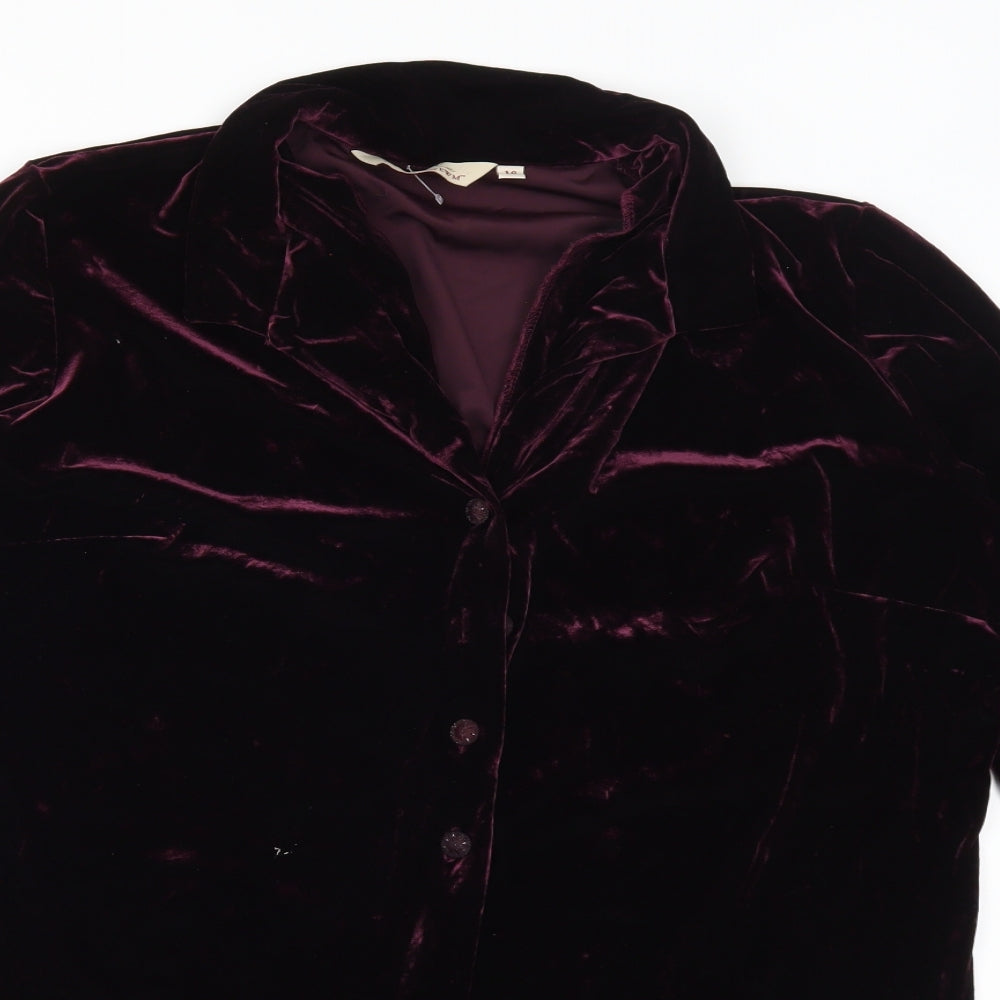 EWM Womens Purple   Basic Button-Up Size 16