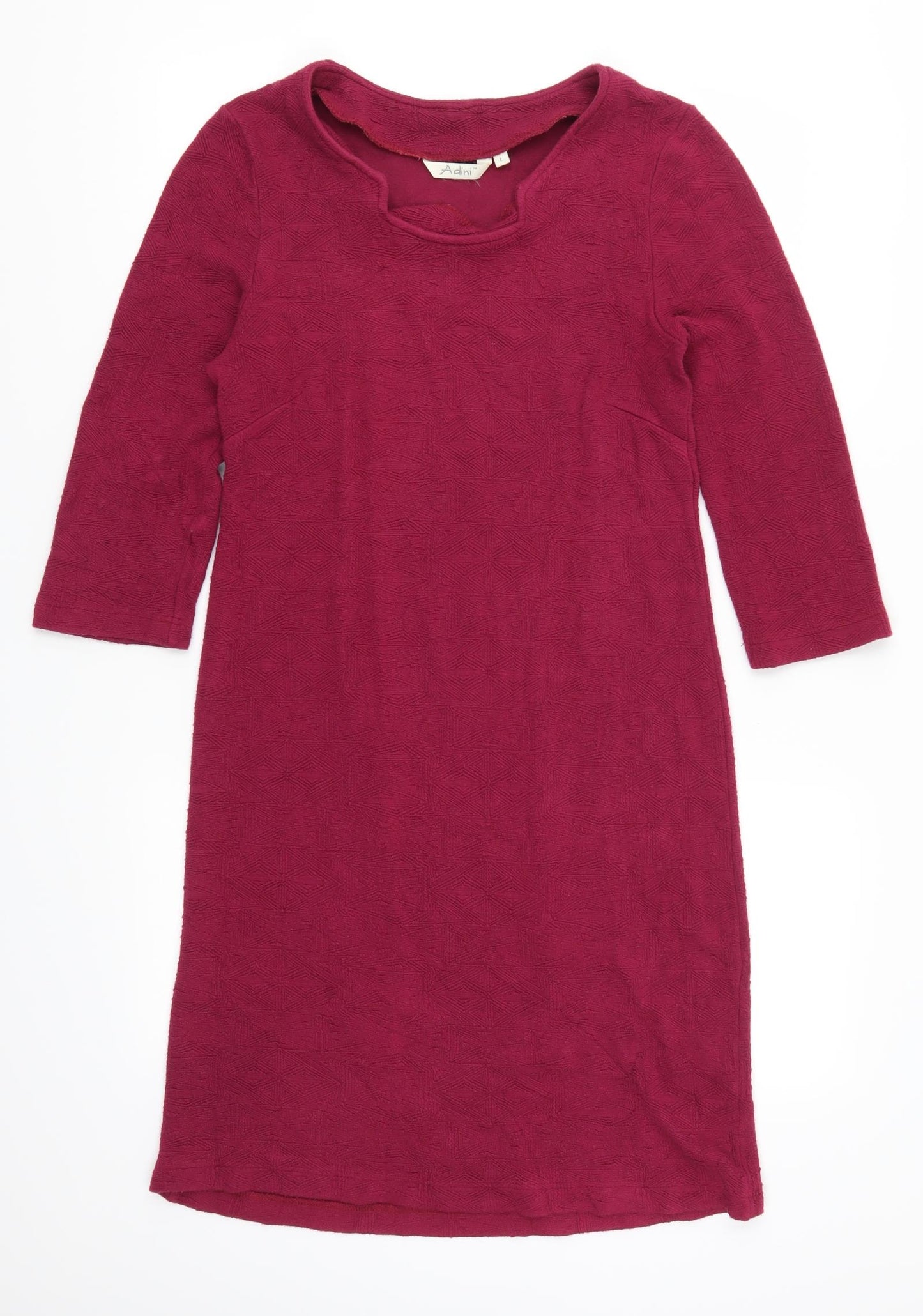 Adini Womens Pink Geometric  T-Shirt Dress  Size L