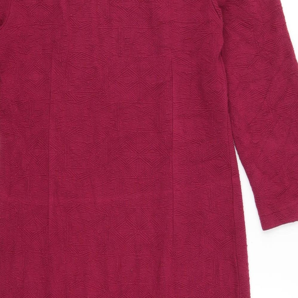 Adini Womens Pink Geometric  T-Shirt Dress  Size L