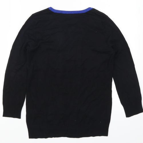Marks and Spencer Womens Black Striped  Pullover Jumper Size 8  - Blue Stripes