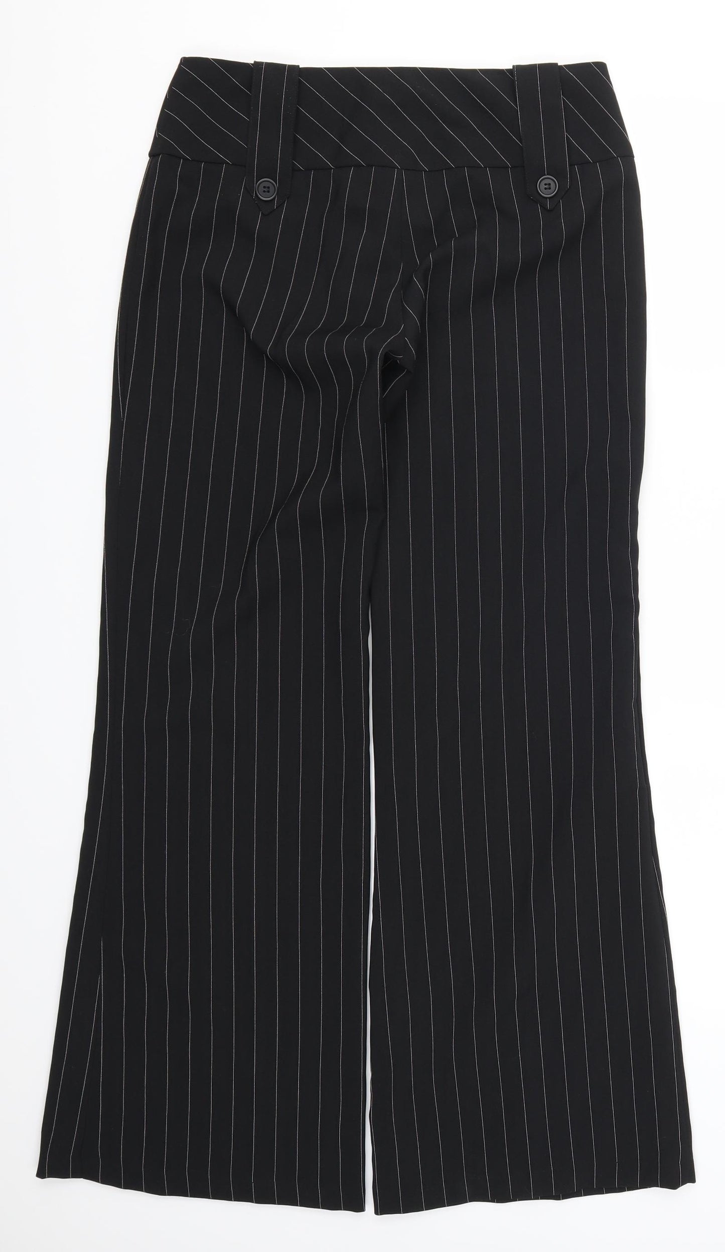 Select Womens Black Striped  Trousers  Size 12 L31 in