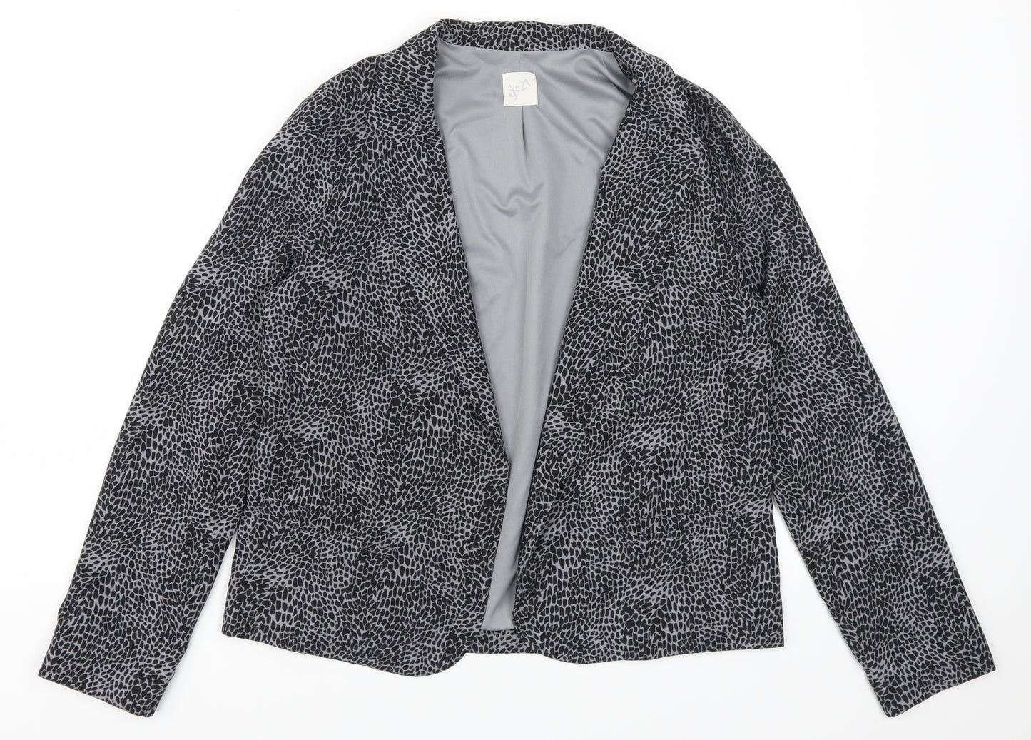 George Womens Grey Animal Print  Jacket  Size 12