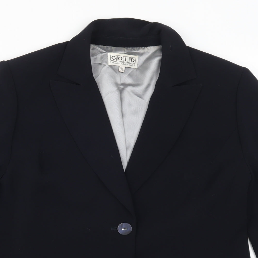 Gold Womens Blue   Jacket Suit Jacket Size 14